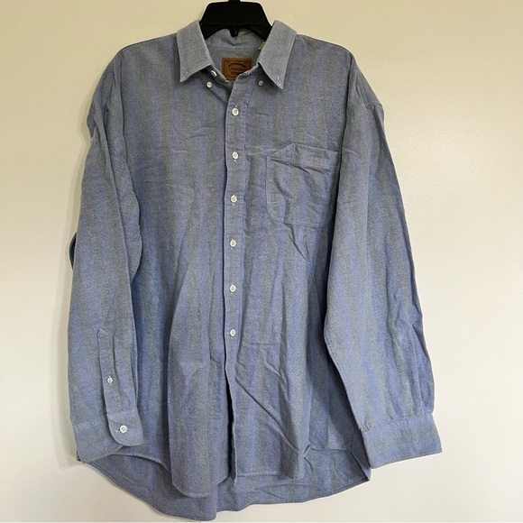 Men’s At. John’s Bay Heavyweight Striped Flannel Jacket Shirt Size XL Tall - Picture 1 of 8